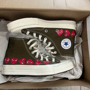 Converse Green and Red High-Top Sneakers